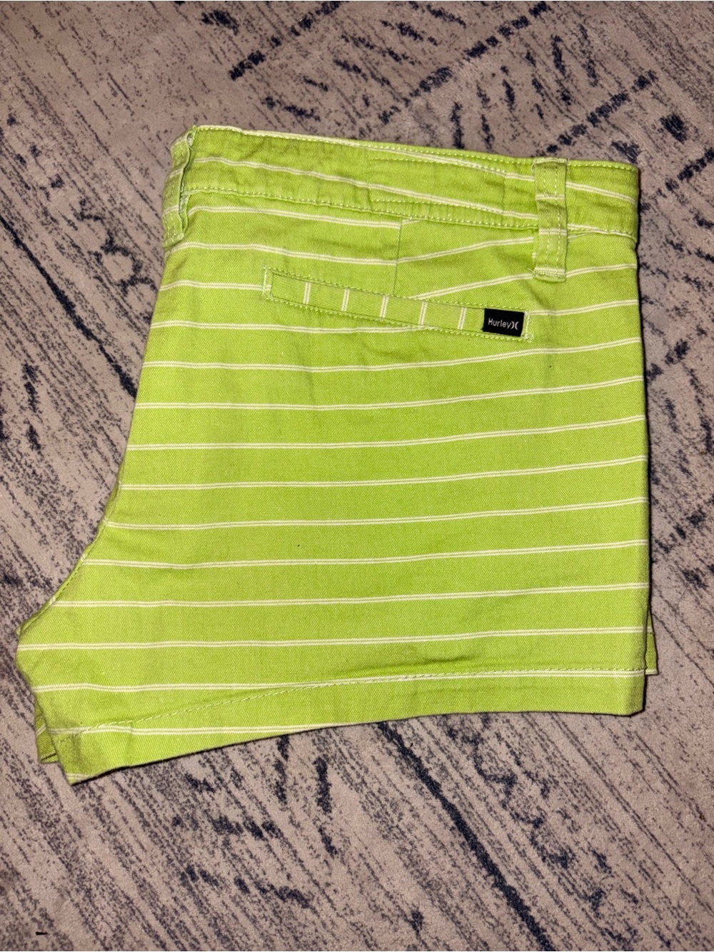 Hurley Lime Green Striped Women’s Shorts